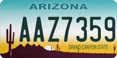 AZ license plate AAZ7359