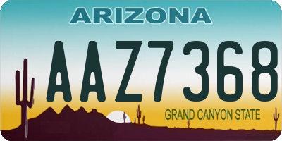 AZ license plate AAZ7368