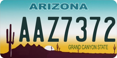 AZ license plate AAZ7372