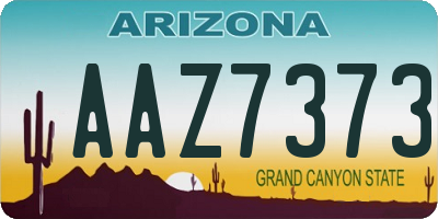 AZ license plate AAZ7373