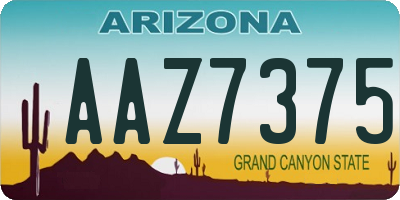 AZ license plate AAZ7375
