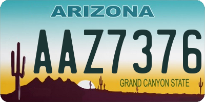 AZ license plate AAZ7376