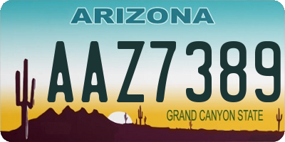 AZ license plate AAZ7389