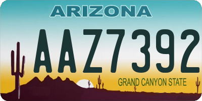 AZ license plate AAZ7392