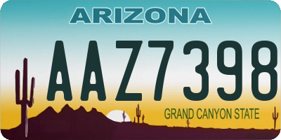 AZ license plate AAZ7398
