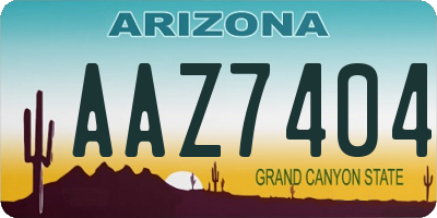 AZ license plate AAZ7404