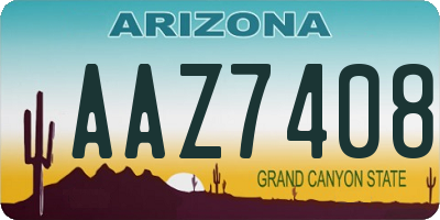 AZ license plate AAZ7408
