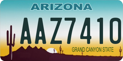 AZ license plate AAZ7410