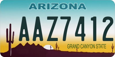 AZ license plate AAZ7412