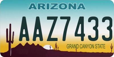 AZ license plate AAZ7433