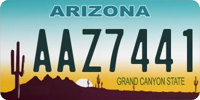 AZ license plate AAZ7441