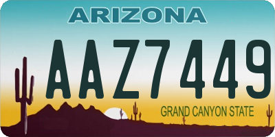 AZ license plate AAZ7449