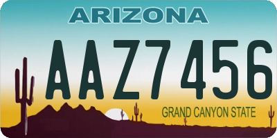 AZ license plate AAZ7456