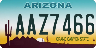 AZ license plate AAZ7466