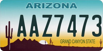 AZ license plate AAZ7473