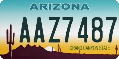 AZ license plate AAZ7487