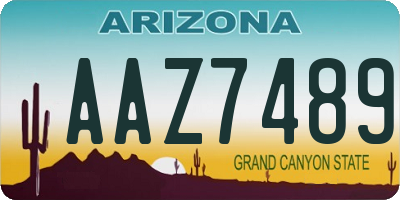 AZ license plate AAZ7489