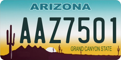 AZ license plate AAZ7501