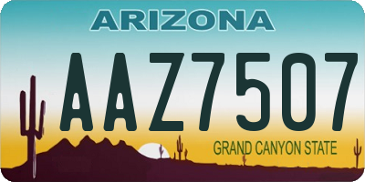 AZ license plate AAZ7507