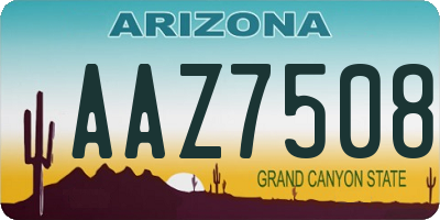 AZ license plate AAZ7508