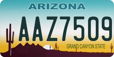 AZ license plate AAZ7509