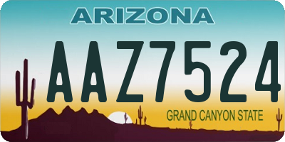 AZ license plate AAZ7524