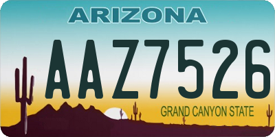 AZ license plate AAZ7526