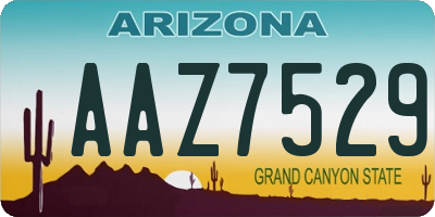 AZ license plate AAZ7529