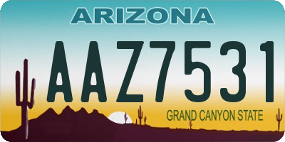 AZ license plate AAZ7531