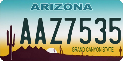AZ license plate AAZ7535