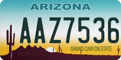 AZ license plate AAZ7536