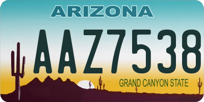 AZ license plate AAZ7538