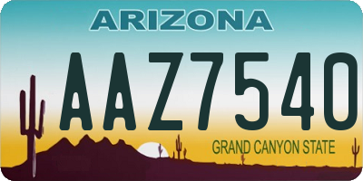 AZ license plate AAZ7540