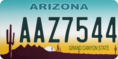 AZ license plate AAZ7544