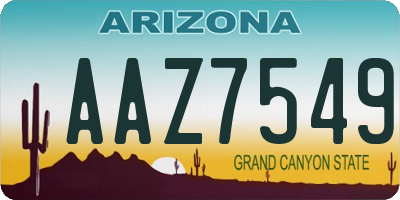 AZ license plate AAZ7549