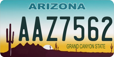 AZ license plate AAZ7562