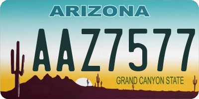 AZ license plate AAZ7577