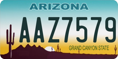 AZ license plate AAZ7579