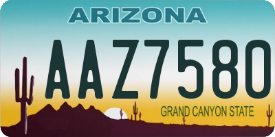 AZ license plate AAZ7580