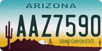 AZ license plate AAZ7590