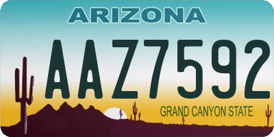 AZ license plate AAZ7592