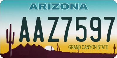 AZ license plate AAZ7597
