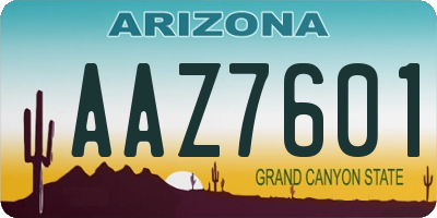 AZ license plate AAZ7601