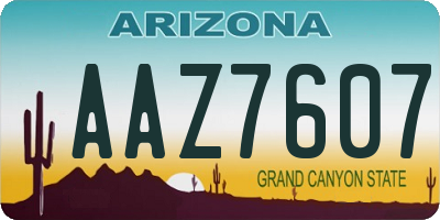 AZ license plate AAZ7607