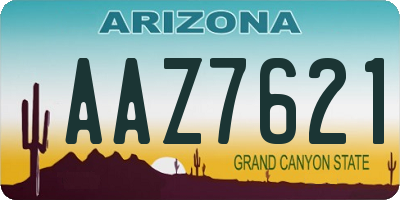 AZ license plate AAZ7621