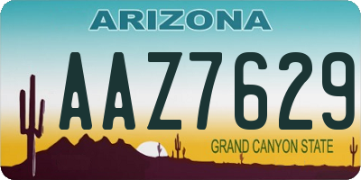 AZ license plate AAZ7629