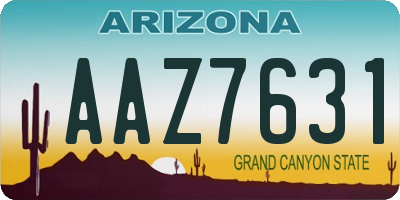 AZ license plate AAZ7631