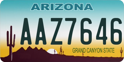 AZ license plate AAZ7646