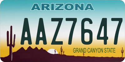 AZ license plate AAZ7647