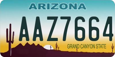 AZ license plate AAZ7664